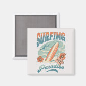 Aimant Design rétro du Surfing Paradise (Recto/Verso)