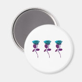 Aimant Design Rose bleu - Art moderne (Recto/Verso)