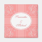 Aimant Design rose et blanc (Devant)