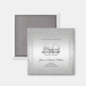 Aimant Design Silver Confetti 60e mariage Enregistrer la  (Recto/Verso)