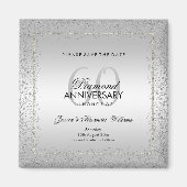 Aimant Design Silver Confetti 60e mariage Enregistrer la  (Devant)