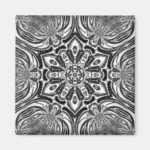 Aimant design unique belle fleur mandala