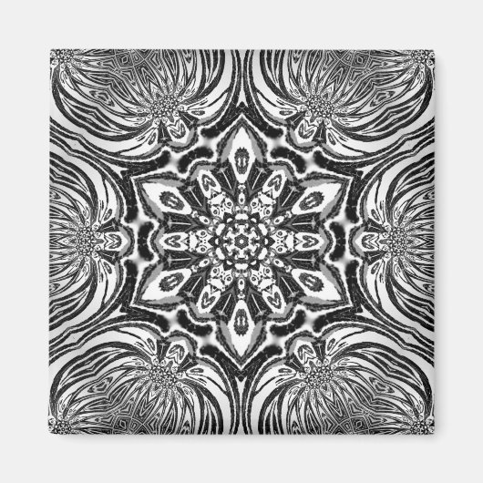 Aimant design unique belle fleur mandala (Devant)