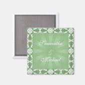 Aimant Design vert et blanc (Recto/Verso)