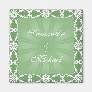 Aimant Design vert et blanc