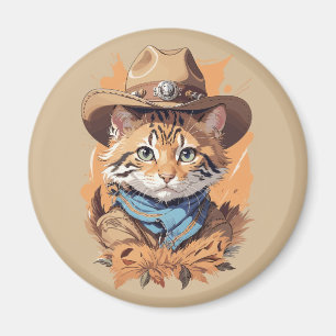 Aimant Design vintage Cowboy Kitten