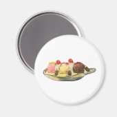 Aimant Desserts alimentaires vintages, Cerises frites de (Recto/Verso)