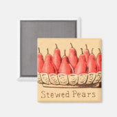 Aimant Desserts vintages réglisse poires illustration fru (Recto/Verso)