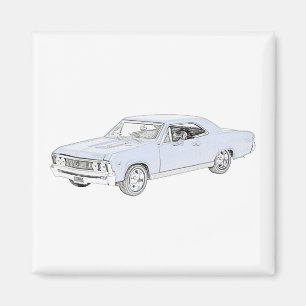 Aimant Dessin 1967 de style de crayon de Chevy Chevelle