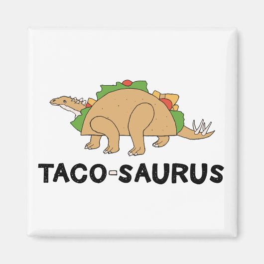 Aimant Dessin à main tiré Taco Dinosaur Tacosaurus Rex (Devant)