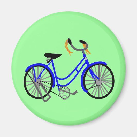Aimant Dessin à vélo, style années 50 (Devant)