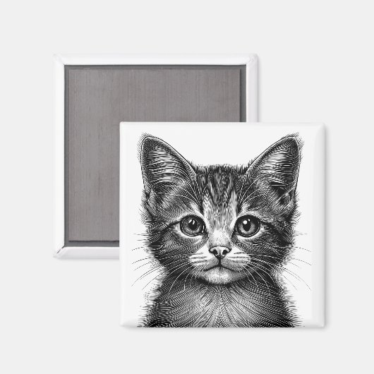 Aimant Dessin adorable de Young Cat (Recto/Verso)
