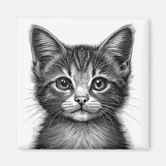 Aimant Dessin adorable de Young Cat (Devant)