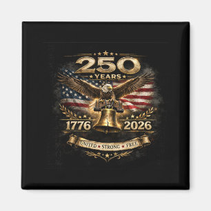 Aimant Dessin aigle et cloche de la liberté Usa 250 ans 1