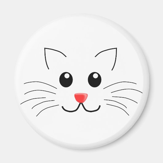 Aimant Dessin amusant Dessin Visage de chat (Devant)