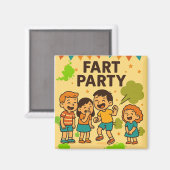Aimant Dessin amusant Fart Party (Recto/Verso)