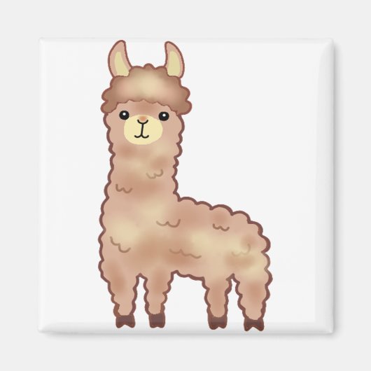 Aimant dessin animé d'Alpaca (Devant)
