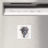 Aimant Dessin animé d'alpaca dément (In Situ (Lave-vaisselle))