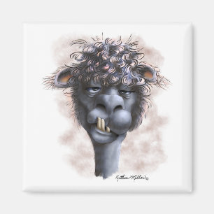 Aimant Dessin animé d'alpaca dément