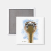 Aimant Dessin animé d'autruche indignée (Recto/Verso)