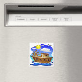 Aimant Dessin animé de bateau de pêche (In Situ (Lave-vaisselle))