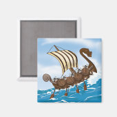 Aimant Dessin animé de bateau viking (Recto/Verso)