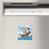 Aimant Dessin animé de bateau viking (In Situ (Lave-vaisselle))