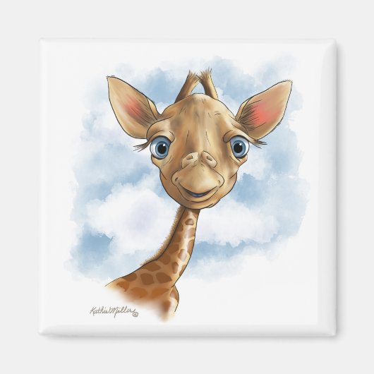 Aimant Dessin animé de bébé girafe mignon (Devant)