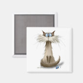 Aimant Dessin animé de chat siamois (Recto/Verso)