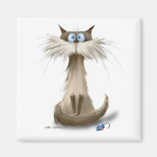 Aimant Dessin animé de chat siamois