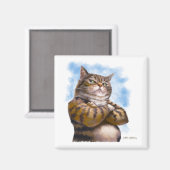 Aimant Dessin animé de chat tigré coriace (Recto/Verso)