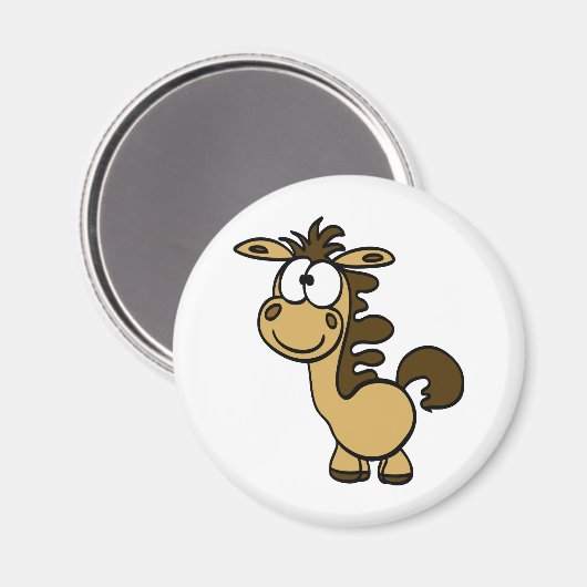 Aimant dessin animé de cheval mignon (Recto/Verso)