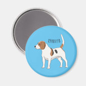 Aimant dessin animé de chien beagle (Recto/Verso)