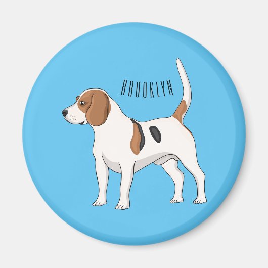 Aimant dessin animé de chien beagle (Devant)