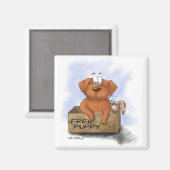 Aimant Dessin animé de chiot gratuit Plus 1 (Recto/Verso)