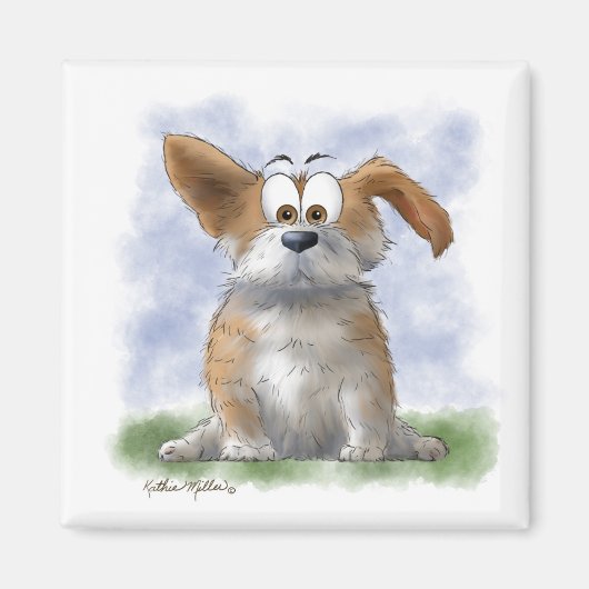 Aimant Dessin animé de Corgi mignon (Devant)
