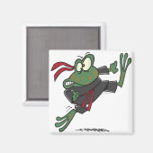 Aimant dessin animé de grenouille ninja ridicule (Recto/Verso)