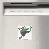 Aimant dessin animé de grenouille ninja ridicule (In Situ (Lave-vaisselle))