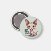 Aimant Dessin animé de papa chat Sphynx drôle (Recto/Verso)