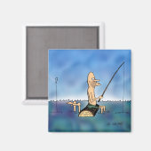 Aimant Dessin animé de pêche de jour étrange (Recto/Verso)