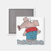 Aimant dessin animé d'éléphant badonkadonk fessier (Recto/Verso)