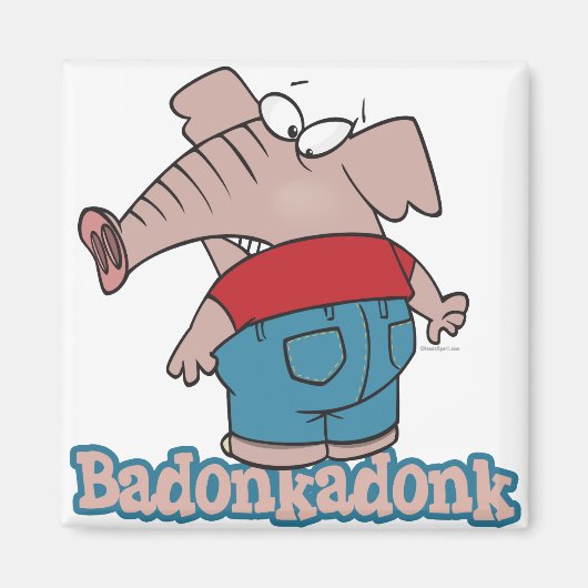 Aimant dessin animé d'éléphant badonkadonk fessier (Devant)