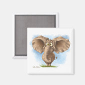 Aimant Dessin animé d'éléphant mignon (Recto/Verso)