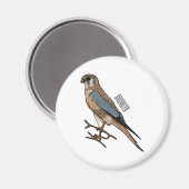 Aimant dessin animé d'oiseau-kestrel américain (Recto/Verso)
