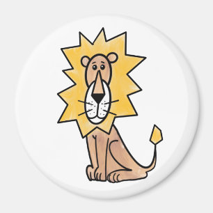 Aimant dessin animé mignon lion enfants rétro safari jung
