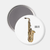 Aimant dessin animé saxophone (Recto/Verso)