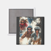 Aimant Dessin aquarelle MotoBikers (Recto/Verso)