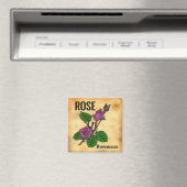 Aimant Dessin au trait de rose rose dans le style de papi (In Situ (Lave-vaisselle))