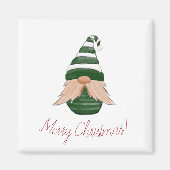Aimant Dessin d'aquarelle gnome de Noël (Devant)