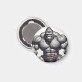 Aimant Dessin d'art pop de Gorilla Bodybuilder (Recto/Verso)